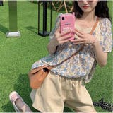 トップスブラウス スクエアネック 春 夏 花柄 かわいい | And Kawaii | 詳細画像9