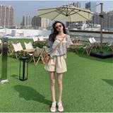 トップスブラウス スクエアネック 春 夏 花柄 かわいい | And Kawaii | 詳細画像6