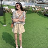 トップスブラウス スクエアネック 春 夏 花柄 かわいい | And Kawaii | 詳細画像7