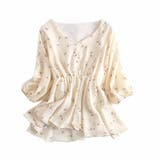 シフォンシャツ薄手 花柄シフォン 可愛い 半袖 レディースファッション | And Kawaii | 詳細画像2 