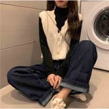 ニットベスト 透かし 編み ショート丈 レディース 秋 冬韓国ファッション | And Kawaii | 詳細画像8 