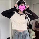 ニットショート丈 長袖ニットトップス 秋冬 韓国 ロゴ刺繡セーター | And Kawaii | 詳細画像6 