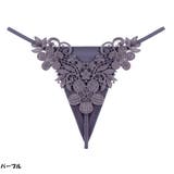 パープル | 花柄レースTバック 刺繍フラワーレースTバックショーツ | And Kawaii