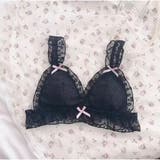 ガーリーレースリボンランジェリーセット ノンワイヤーブラ＆ショーツ 可愛いフリル… | And Kawaii | 詳細画像4 