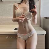 ガーリーレースリボンランジェリーセット ノンワイヤーブラ＆ショーツ 可愛いフリル… | And Kawaii | 詳細画像6 