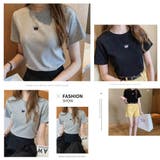 Tシャツ 半袖 ロゴプリント クルーネック 韓国 レディースファッション | And Kawaii | 詳細画像10 