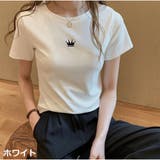 Tシャツ 半袖 ロゴプリント クルーネック 韓国 レディースファッション | And Kawaii | 詳細画像3 