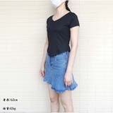 Vネック Tシャツ ショート丈 トップス シンプル 夏服  韓国ファッション | And Kawaii | 詳細画像6 