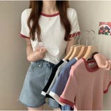 バイカラーTシャツ 半袖 カジュアル ショート丈 夏服 | And Kawaii | 詳細画像13