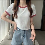 バイカラーTシャツ 半袖 カジュアル ショート丈 夏服 | And Kawaii | 詳細画像14