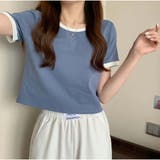 バイカラーTシャツ 半袖 カジュアル ショート丈 夏服 | And Kawaii | 詳細画像16