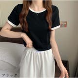 バイカラーTシャツ 半袖 カジュアル ショート丈 夏服 | And Kawaii | 詳細画像2