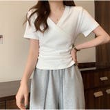 クロスTシャツ Vネック 半袖Tシャツ レディース 薄い ショート丈 夏 | And Kawaii | 詳細画像10 