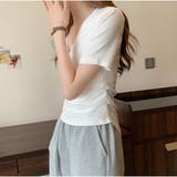 クロスTシャツ Vネック 半袖Tシャツ レディース 薄い ショート丈 夏 | And Kawaii | 詳細画像11 
