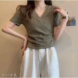 クロスTシャツ Vネック 半袖Tシャツ レディース 薄い ショート丈 夏 | And Kawaii | 詳細画像3 