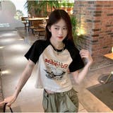 半袖Tシャツ ロゴプリント ショート丈Tシャツ レディース 夏韓国ファッション | And Kawaii | 詳細画像13 