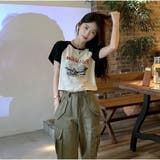 半袖Tシャツ ロゴプリント ショート丈Tシャツ レディース 夏韓国ファッション | And Kawaii | 詳細画像3 