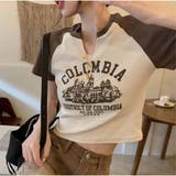 Vネック半袖Tシャツ ショート丈 ロゴプリント レディース 夏韓国ファッション | And Kawaii | 詳細画像8 