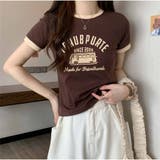 半袖Tシャツ ロゴプリント ショート丈Tシャツ レディース 夏韓国ファッション | And Kawaii | 詳細画像5 