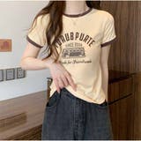 半袖Tシャツ ロゴプリント ショート丈Tシャツ レディース 夏韓国ファッション | And Kawaii | 詳細画像7 