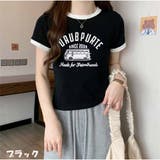 ブラック | 半袖Tシャツ ロゴプリント ショート丈Tシャツ レディース 夏韓国ファッション | And Kawaii