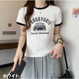 ホワイト | 半袖Tシャツ ロゴプリント ショート丈Tシャツ レディース 夏韓国ファッション | And Kawaii