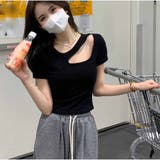 半袖Tシャツ 透かし ショートTシャツ レディース 夏 韓国 | And Kawaii | 詳細画像9 