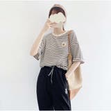 Tシャツ 半袖 レディーストップス ボーダー柄 韓国ファッション | And Kawaii | 詳細画像12 
