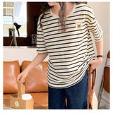 Tシャツ 半袖 レディーストップス ボーダー柄 韓国ファッション | And Kawaii | 詳細画像14 