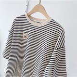Tシャツ 半袖 レディーストップス ボーダー柄 韓国ファッション | And Kawaii | 詳細画像3 