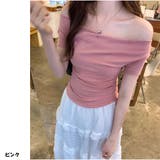 ピンク | Tシャツ 半袖 オフショルダー2way | And Kawaii