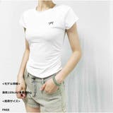 ミニリボン刺繍入り ベーシックフィットTシャツ コットンラウンドネック半袖 | And Kawaii | 詳細画像2