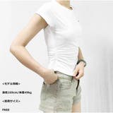 ミニリボン刺繍入り ベーシックフィットTシャツ コットンラウンドネック半袖 | And Kawaii | 詳細画像4