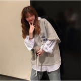 重ね着風パーカーレディース トップス シャツレイヤード風 プルオーバーパーカー | And Kawaii | 詳細画像4 