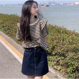 Tシャツ レディース トップス ボーダー柄 韓国ファッション | And Kawaii | 詳細画像9 