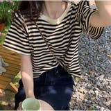 Tシャツ レディース トップス ボーダー柄 韓国ファッション | And Kawaii | 詳細画像6 