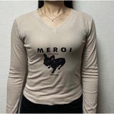 長袖Tシャツ Vネック スリムフィット レディース 韓国 ロゴプリント | And Kawaii | 詳細画像5 