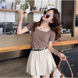 バイカラーTシャツ 半袖 カジュアル ショート丈 夏服 | And Kawaii | 詳細画像6 