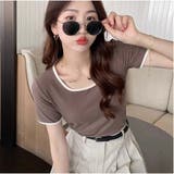 バイカラーTシャツ 半袖 カジュアル ショート丈 夏服 | And Kawaii | 詳細画像7 