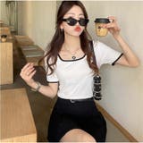 バイカラーTシャツ 半袖 カジュアル ショート丈 夏服 | And Kawaii | 詳細画像9 