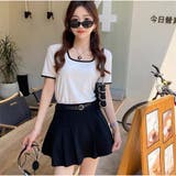 バイカラーTシャツ 半袖 カジュアル ショート丈 夏服 | And Kawaii | 詳細画像10 