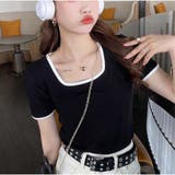 バイカラーTシャツ 半袖 カジュアル ショート丈 夏服 | And Kawaii | 詳細画像12 