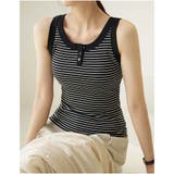 ボーダーブラック | タンクトップ ボーダー 韓国ファッション | And Kawaii