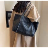 トートバッグ 大容量 編みトートバッグ 軽量PUレザー | And Kawaii | 詳細画像1