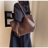 トートバッグ 大容量 編みトートバッグ 軽量PUレザー | And Kawaii | 詳細画像12