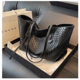 トートバッグ 大容量 編みトートバッグ 軽量PUレザー | And Kawaii | 詳細画像3