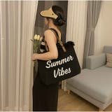 トートバッグ 刺繍ロゴ 大容量キャンバス フリンジ付きサマートートバッグ | And Kawaii | 詳細画像5 