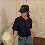 半袖Tシャツ クルーネック 前後ロゴプリント ゆったりトップス | And Kawaii | 詳細画像10 