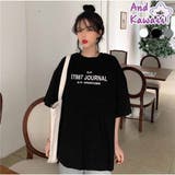 Tシャツ 半袖 トップス ロゴプリント 春夏 人気 韓国ファッション | And Kawaii | 詳細画像1 