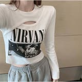 長袖Tシャツ ロゴプリント ショート丈Tシャツ レディース | And Kawaii | 詳細画像8